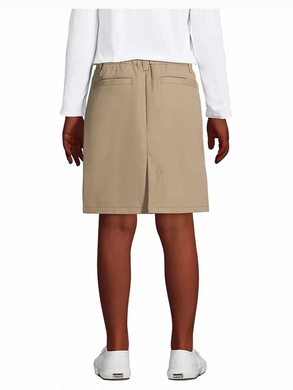 Lands' End Girls Active Performance Chino Skort Top of the Knee NIB